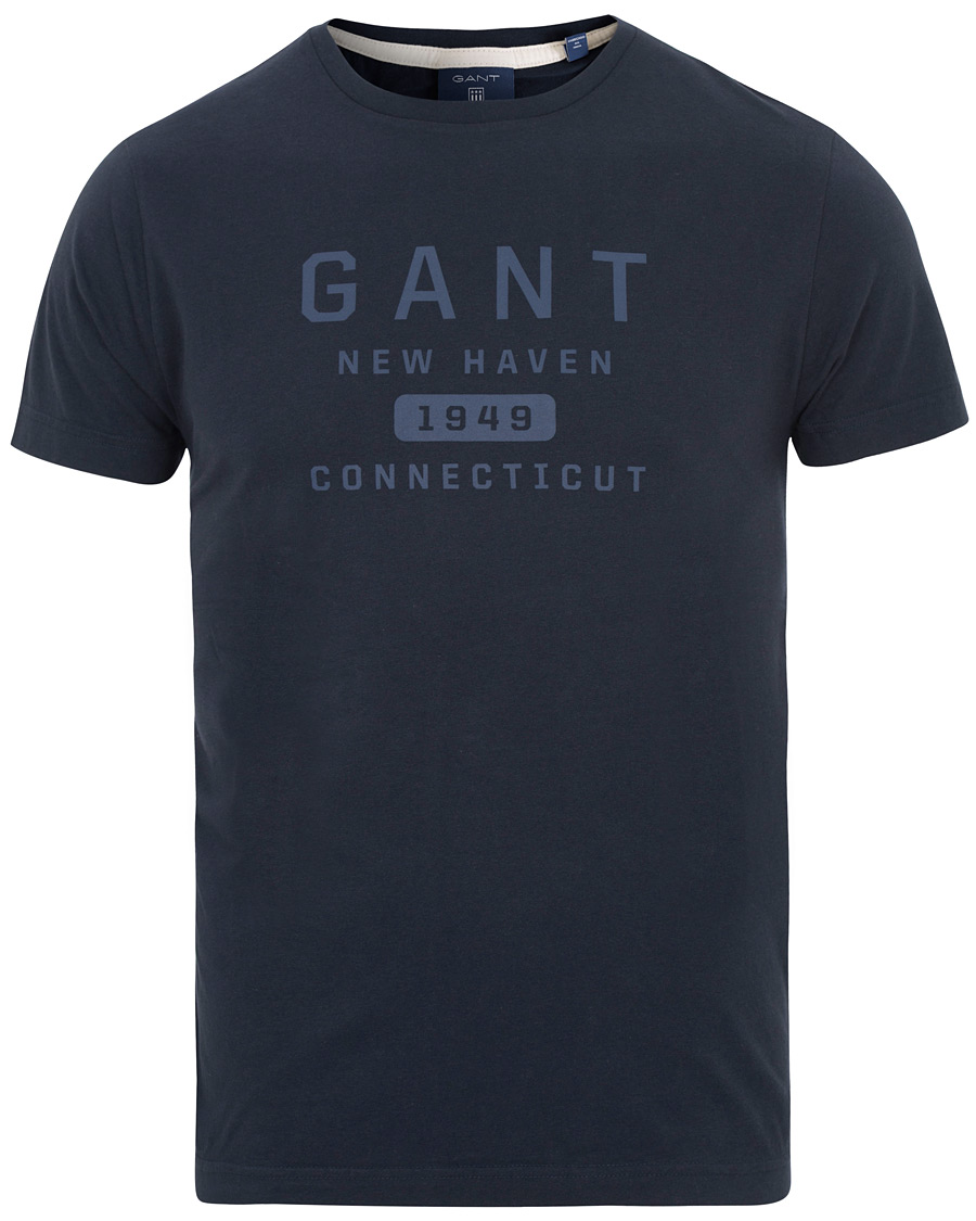 Herr | T-Shirts | GANT | New Haven Crew Neck Tee Evening Blue