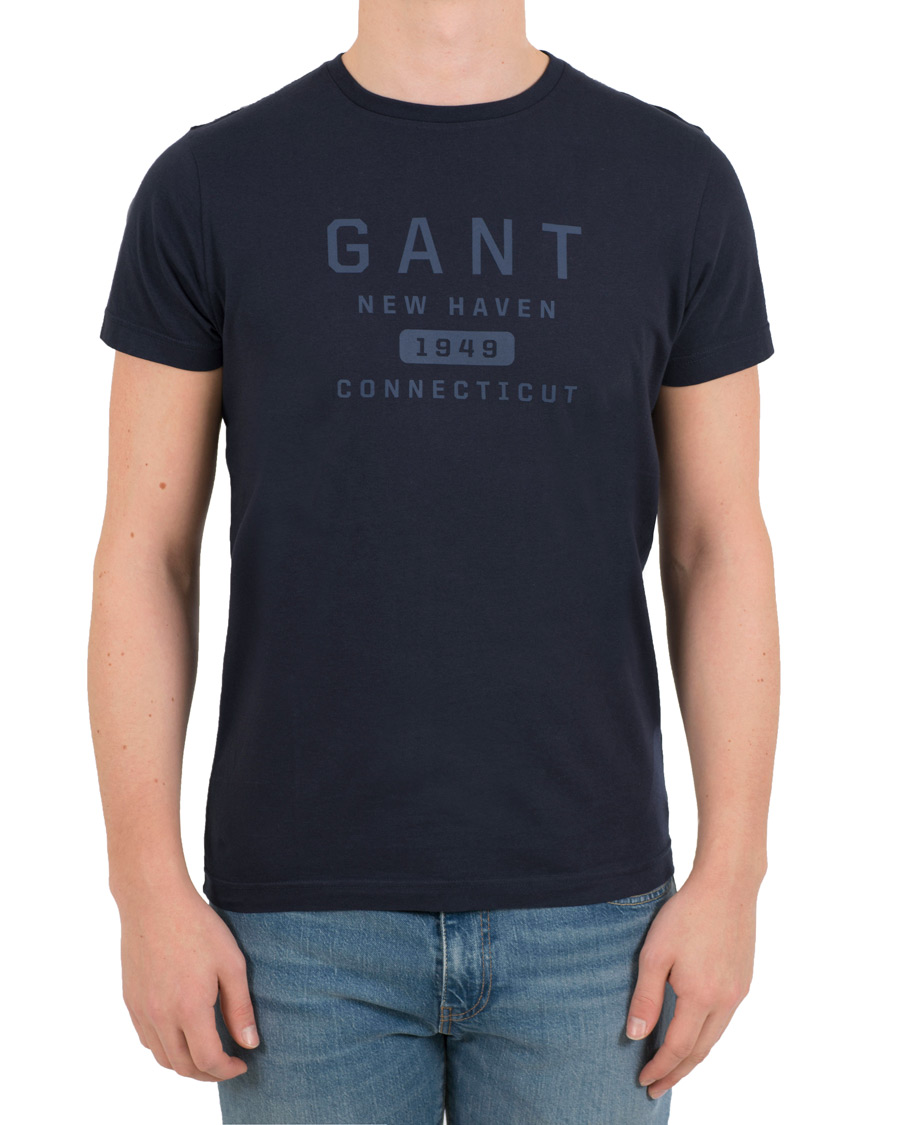 Herr | T-Shirts | GANT | New Haven Crew Neck Tee Evening Blue