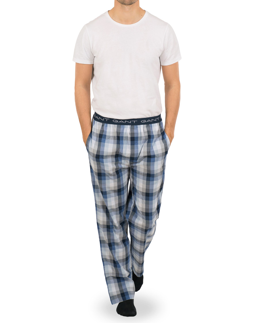 Herr | Underkläder | GANT | Block Check Pyjama Pants Blue Oean
