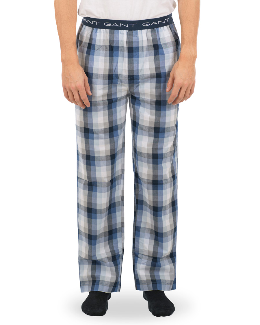 Herr | Underkläder | GANT | Block Check Pyjama Pants Blue Oean