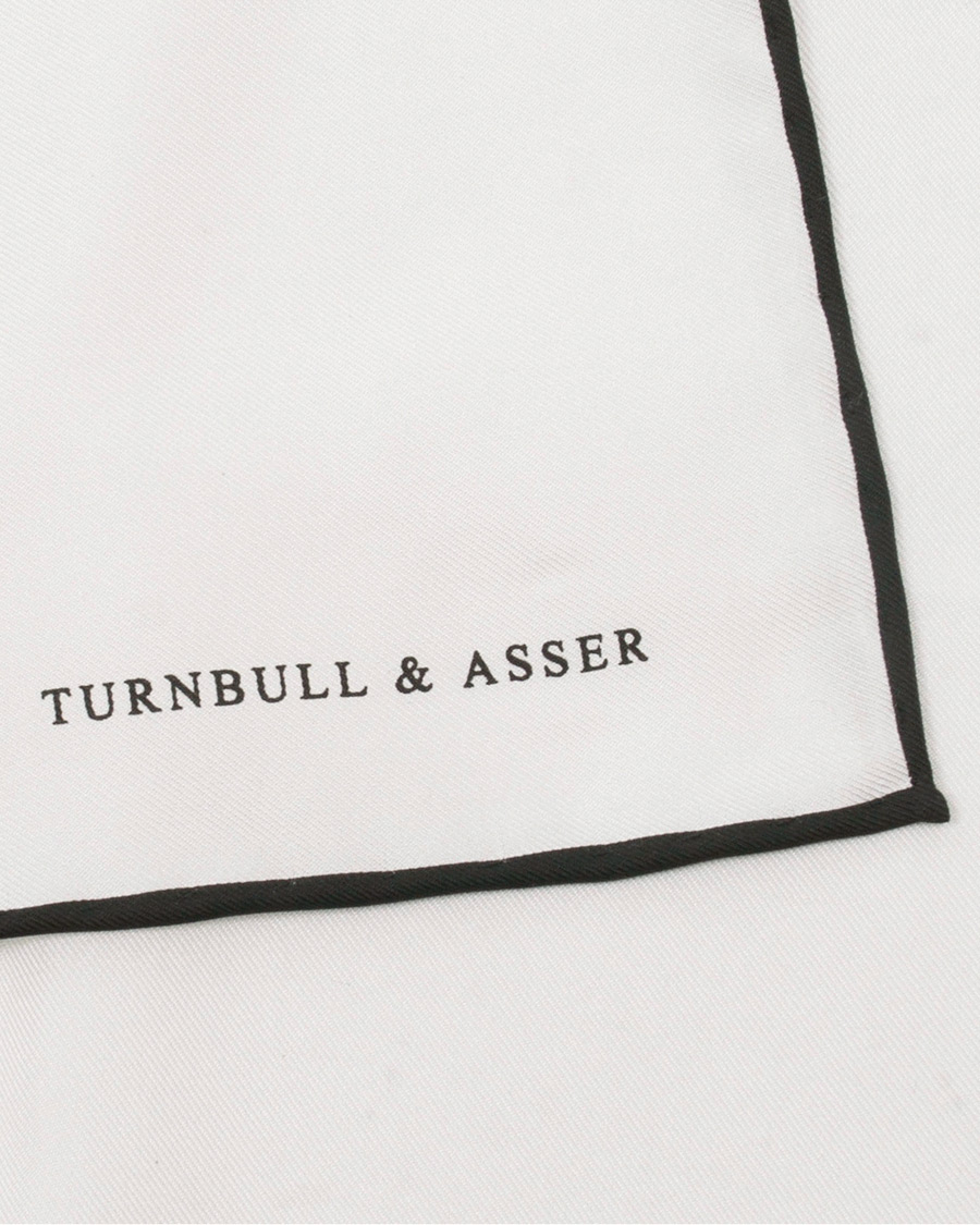 Herr | Turnbull & Asser Silk Pocket Square White | Turnbull & Asser | Silk Pocket Square White