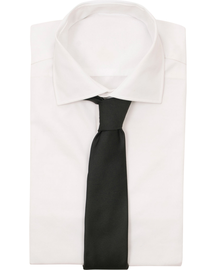 Herr | Turnbull & Asser Horizontal Twill 8 cm Tie Black | Turnbull & Asser | Horizontal Twill 8 cm Tie Black