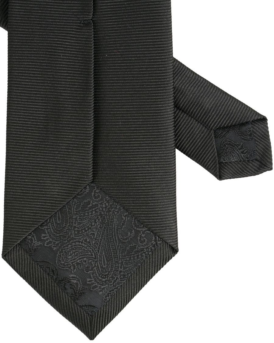 Herr | Turnbull & Asser Horizontal Twill 8 cm Tie Black | Turnbull & Asser | Horizontal Twill 8 cm Tie Black
