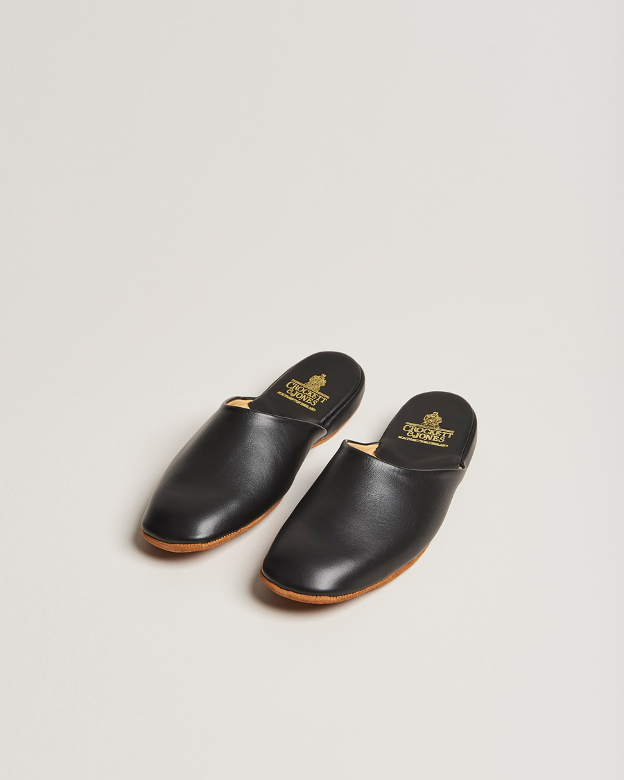 Herr | Best of British | Crockett & Jones | Mule Calf Home Slipper Black