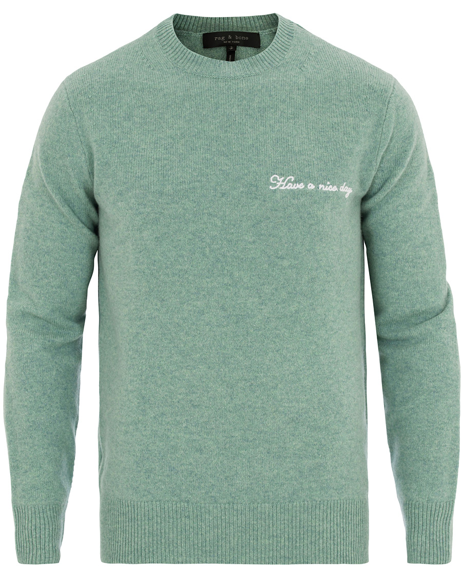 Herr | Tröjor | rag & bone | Victor Lambswool Crew Sea Foam Green