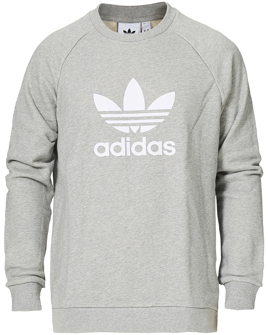 Herr | Tröjor | adidas Originals | Trefoil Crew Neck Sweatshirt Grey Melange