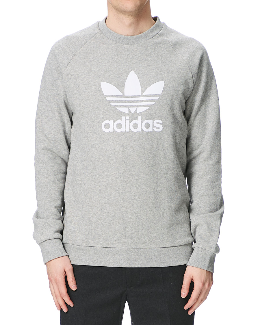 Herr | Tröjor | adidas Originals | Trefoil Crew Neck Sweatshirt Grey Melange