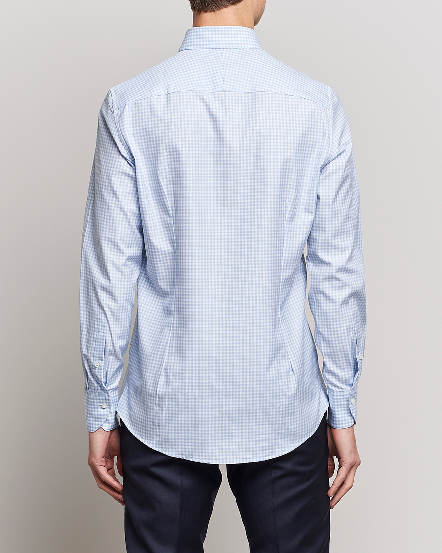 Herr | Skjortor | Stenströms | 1899 Slimline Button Down Check Shirt White/Blue