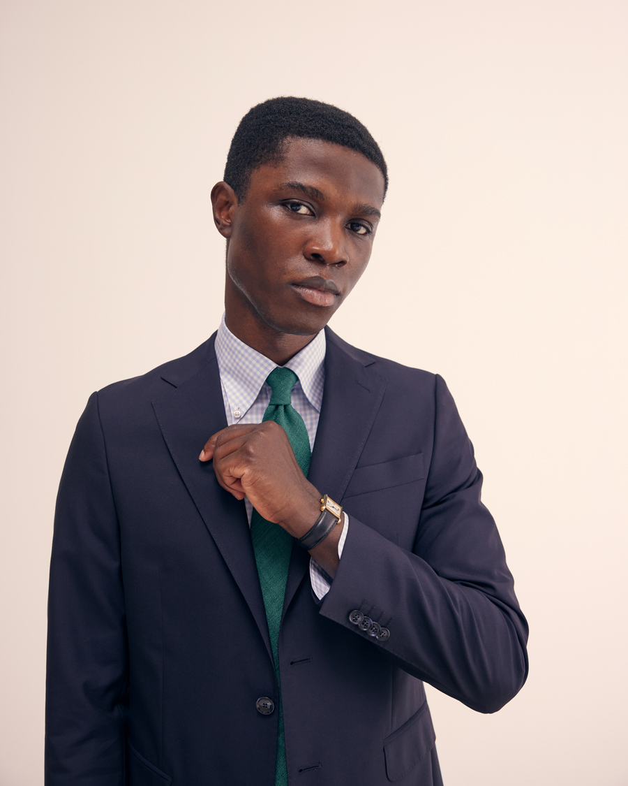 Herr | Skjortor | Stenströms | 1899 Slimline Button Down Check Shirt White/Blue