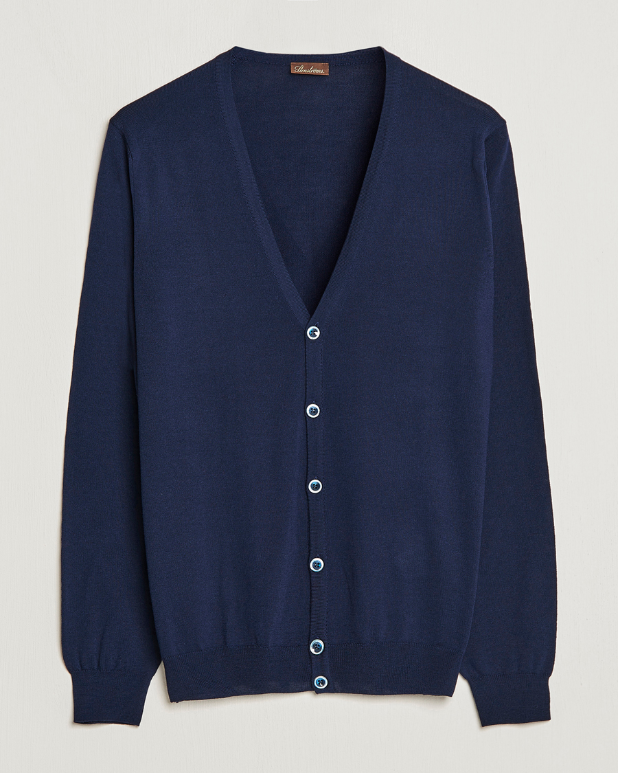 Herr | The Classics of Tomorrow | Stenströms | Merino Zegna Knitted Cardigan Navy