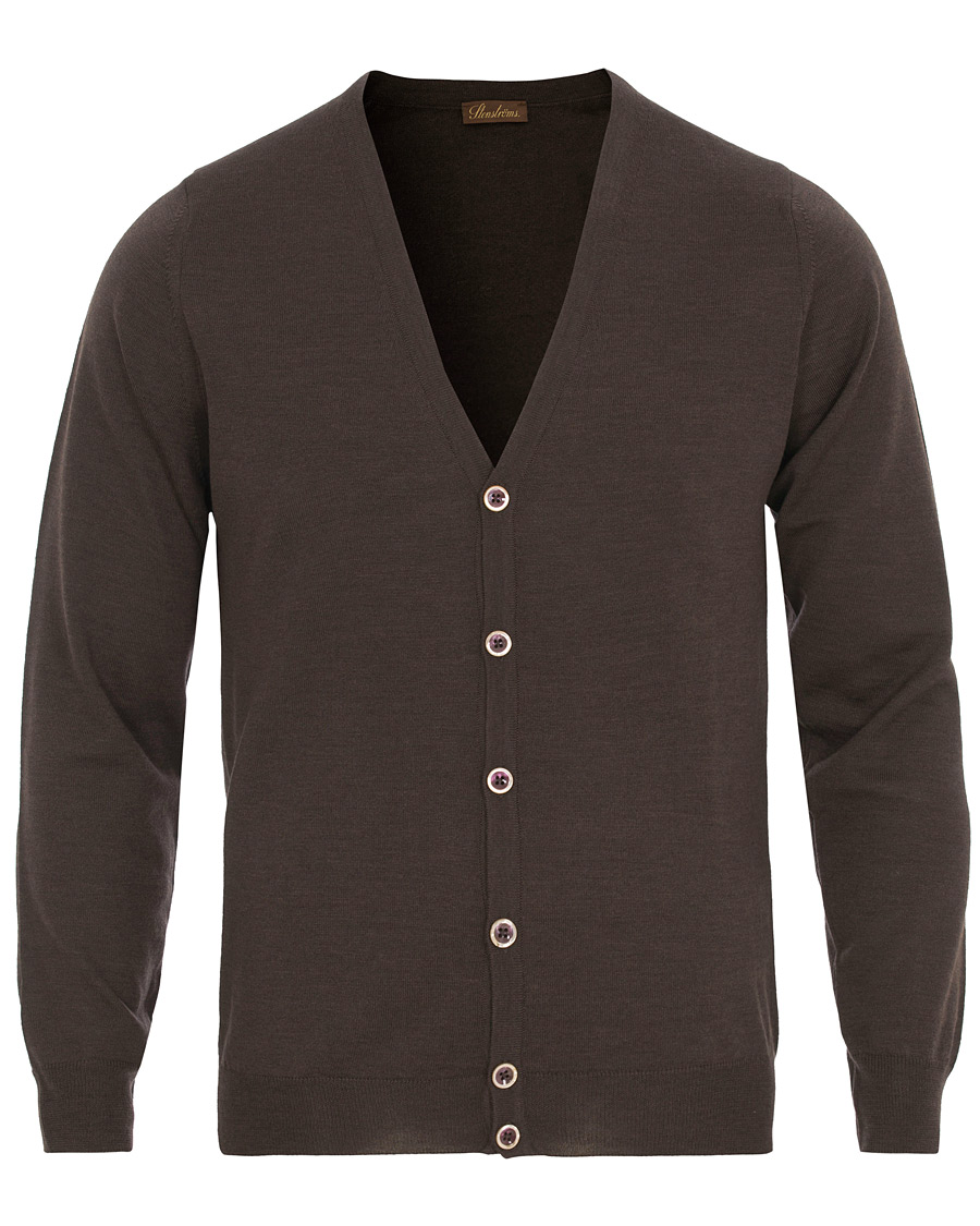 Herr | Tröjor | Stenströms | Merino Zegna Knitted Cardigan Brown