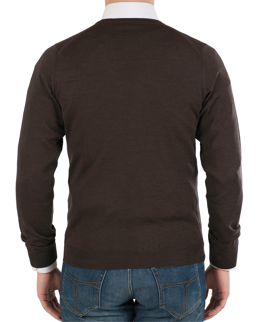 Herr | Tröjor | Stenströms | Merino Zegna Knitted Cardigan Brown