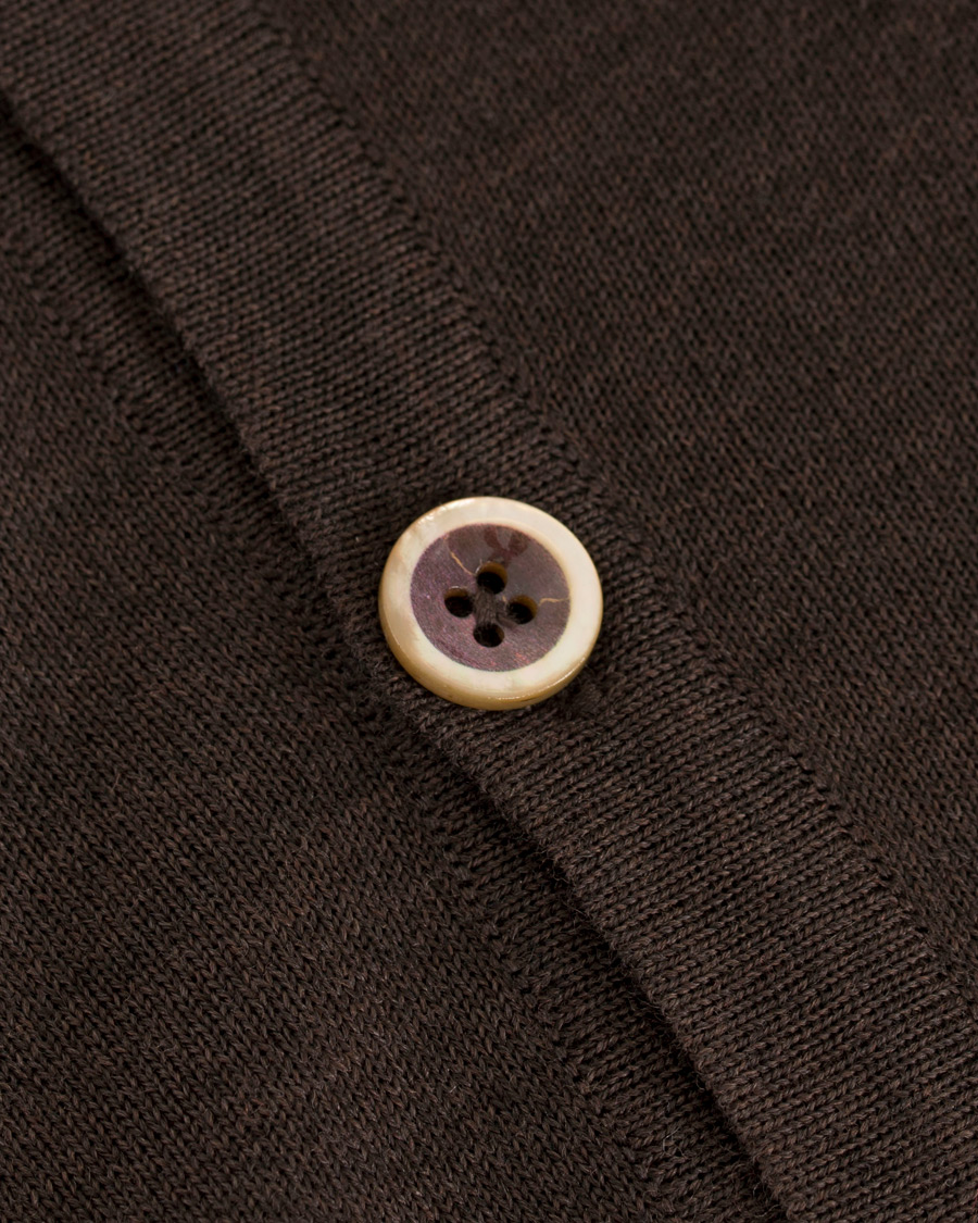 Herr | Tröjor | Stenströms | Merino Zegna Knitted Cardigan Brown