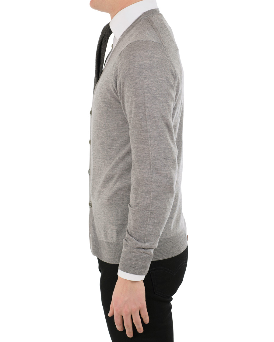 Herr | Tröjor | Stenströms | Merino Zegna Knitted Cardigan Grey