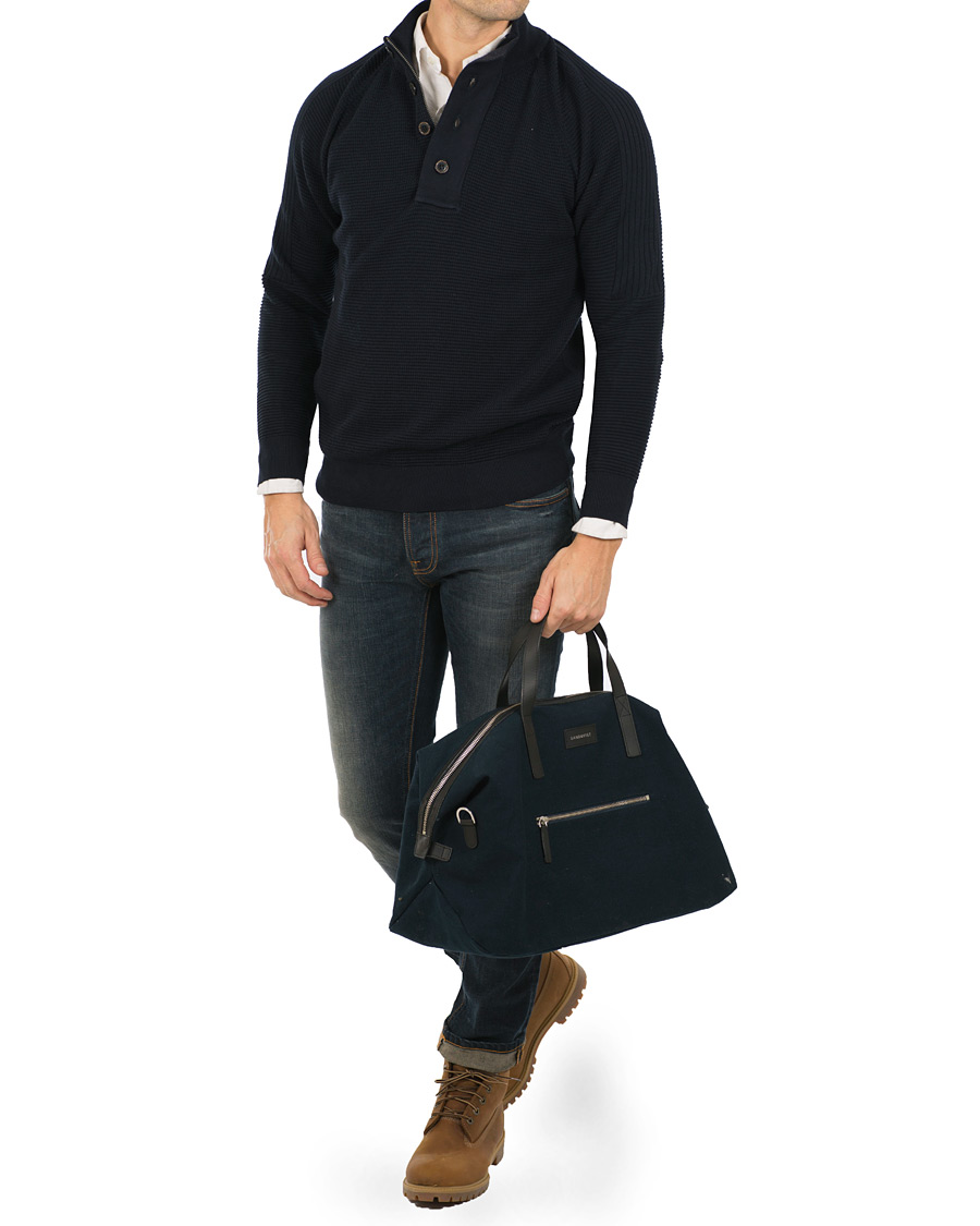 Herr | Väskor | Sandqvist | Holly Grand Organic Cotton Canvas Weekendbag Blue