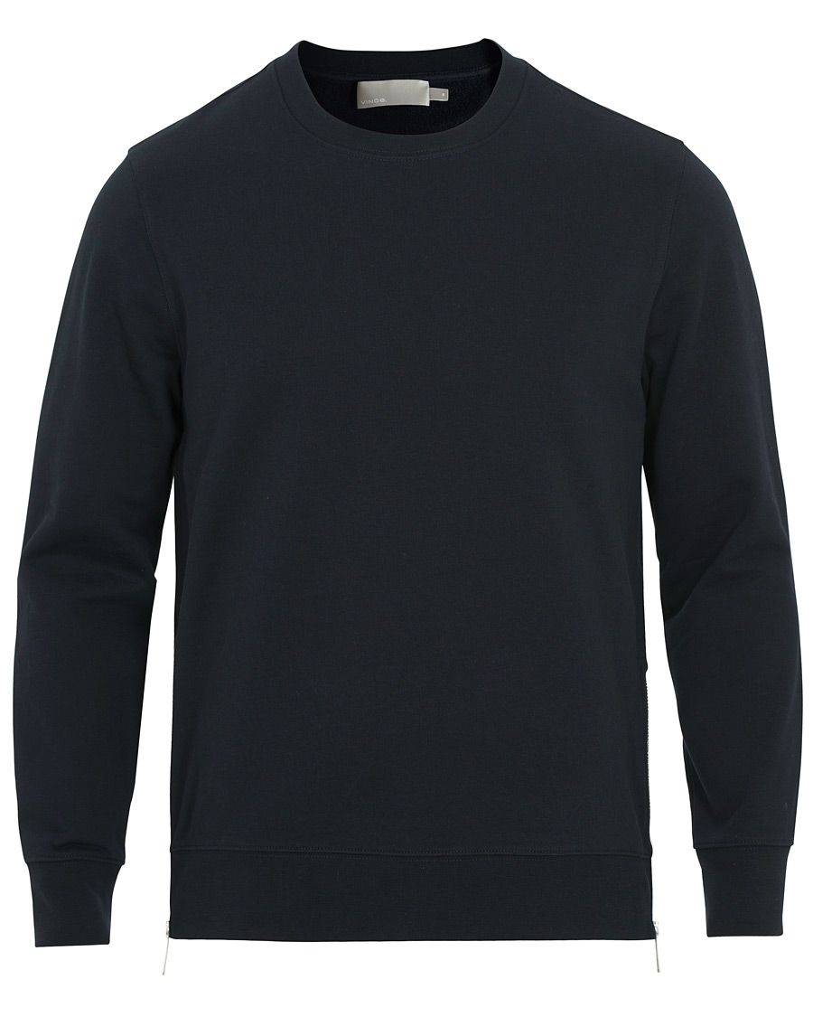 Herr | Tröjor | Vince | Side Zip Crew Neck Sweatshirt New Coastal Blue
