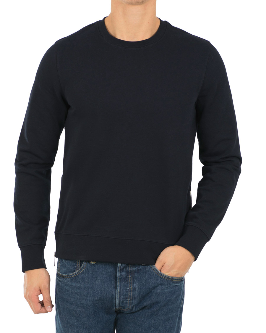 Herr | Tröjor | Vince | Side Zip Crew Neck Sweatshirt New Coastal Blue