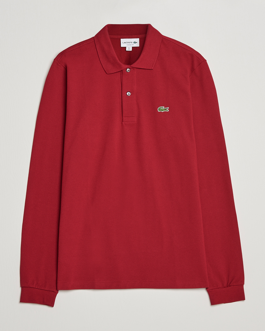 Herr | Pikéer | Lacoste | Original Long Sleeve Polo Piké Bordeaux