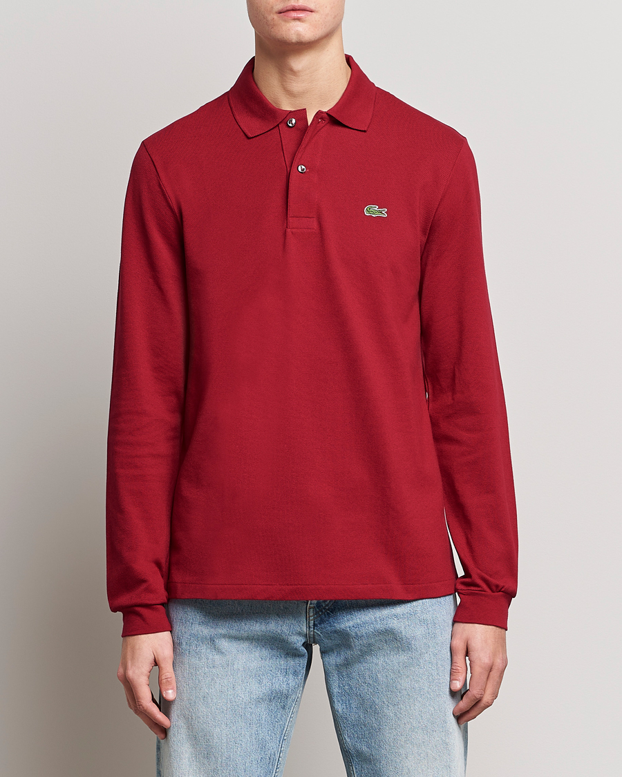 Herr | Pikéer | Lacoste | Original Long Sleeve Polo Piké Bordeaux
