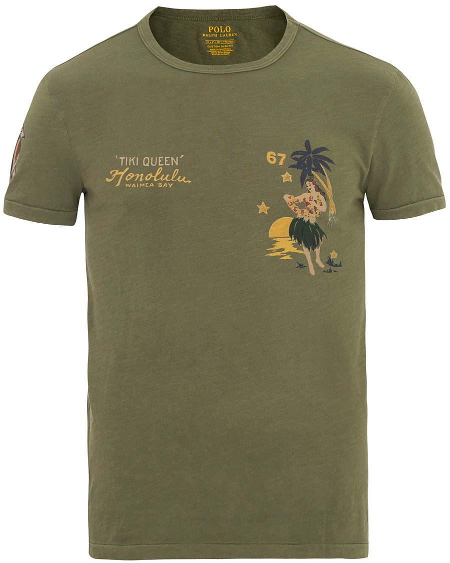 Herr | T-Shirts | Polo Ralph Lauren | Hawaii Print Crew Neck Tee Defender Green