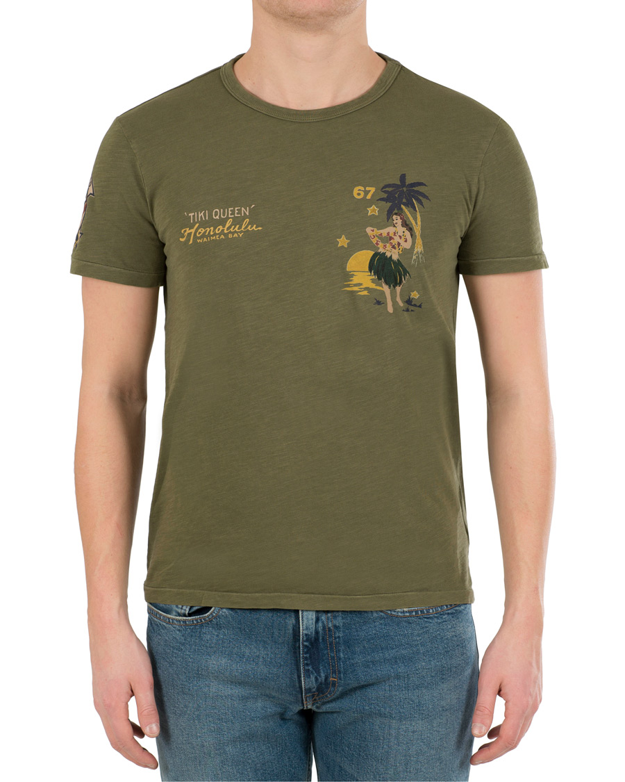 Herr | T-Shirts | Polo Ralph Lauren | Hawaii Print Crew Neck Tee Defender Green