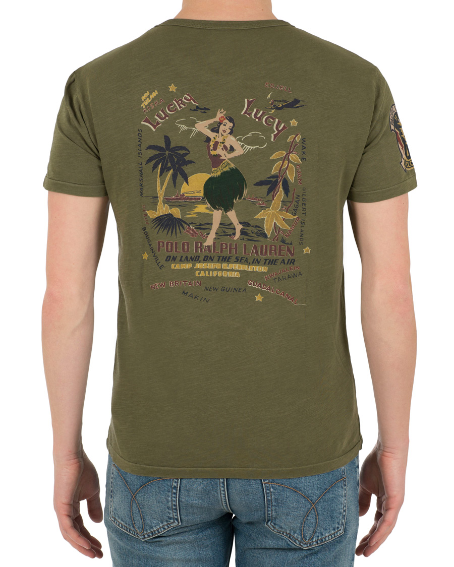Herr | T-Shirts | Polo Ralph Lauren | Hawaii Print Crew Neck Tee Defender Green