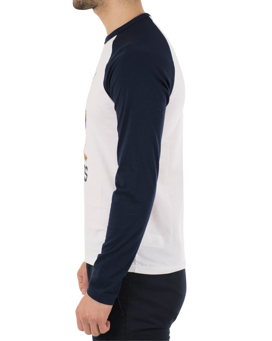Herr | T-Shirts | Polo Ralph Lauren | Baseball Bears Collection Crew Neck Long Tee White/Navy