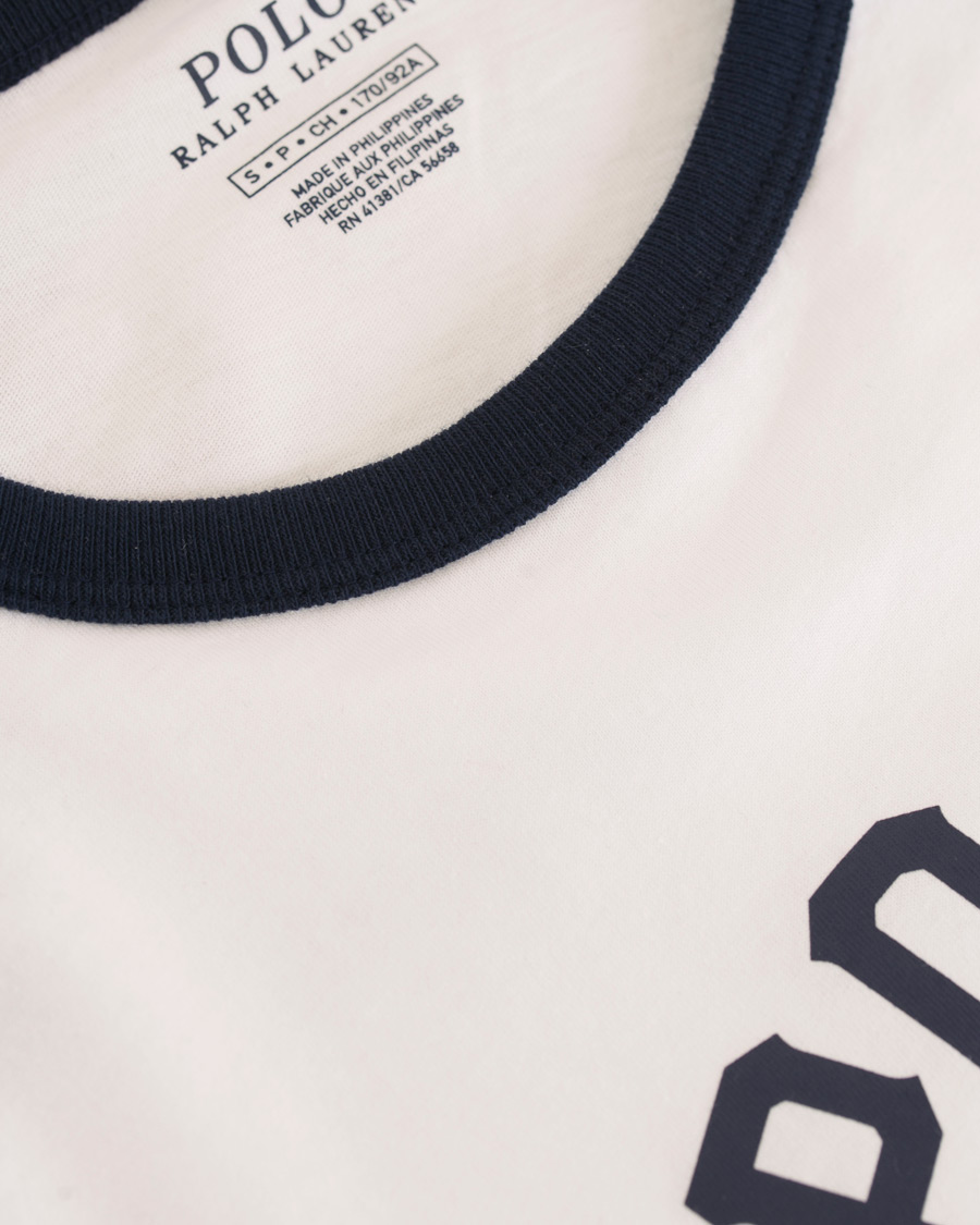 Herr | T-Shirts | Polo Ralph Lauren | Baseball Bears Collection Crew Neck Long Tee White/Navy
