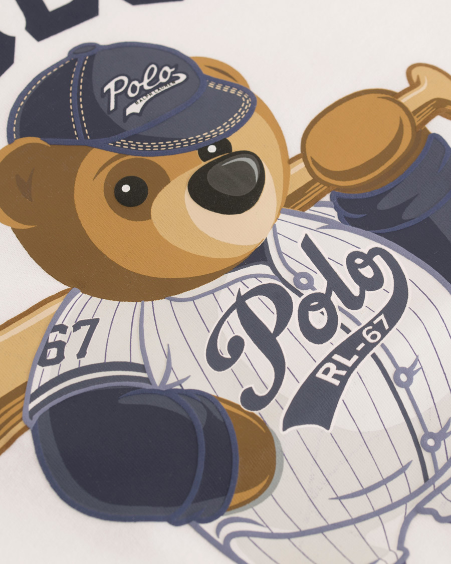 Herr | T-Shirts | Polo Ralph Lauren | Baseball Bears Collection Crew Neck Long Tee White/Navy
