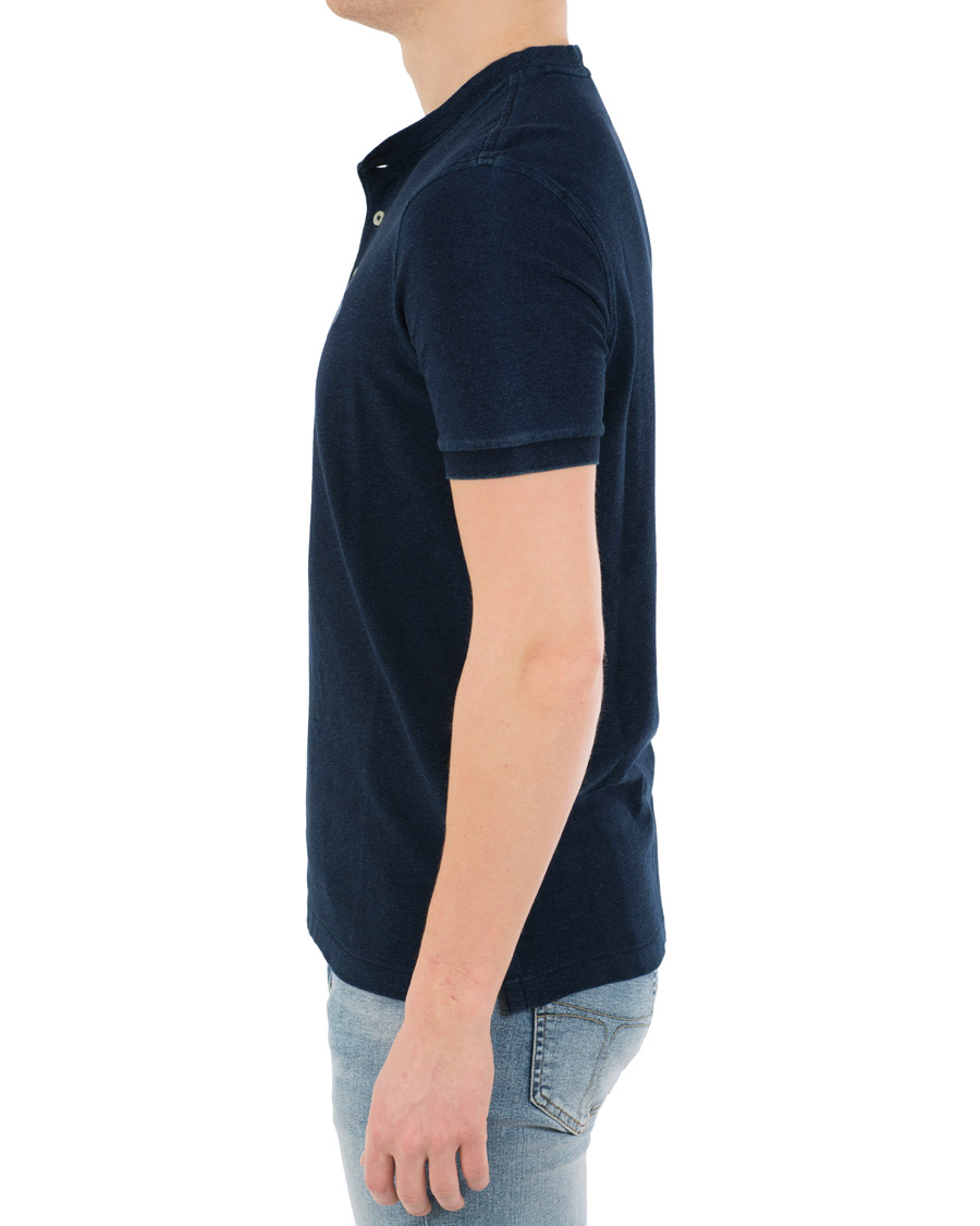 Herr | Pikéer | Polo Ralph Lauren | Featherweight Grandad Collar Polo Dark Indigo
