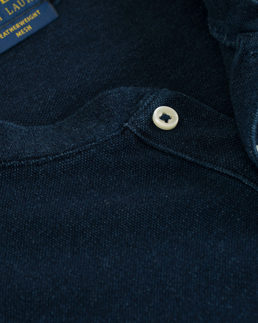 Herr | Pikéer | Polo Ralph Lauren | Featherweight Grandad Collar Polo Dark Indigo