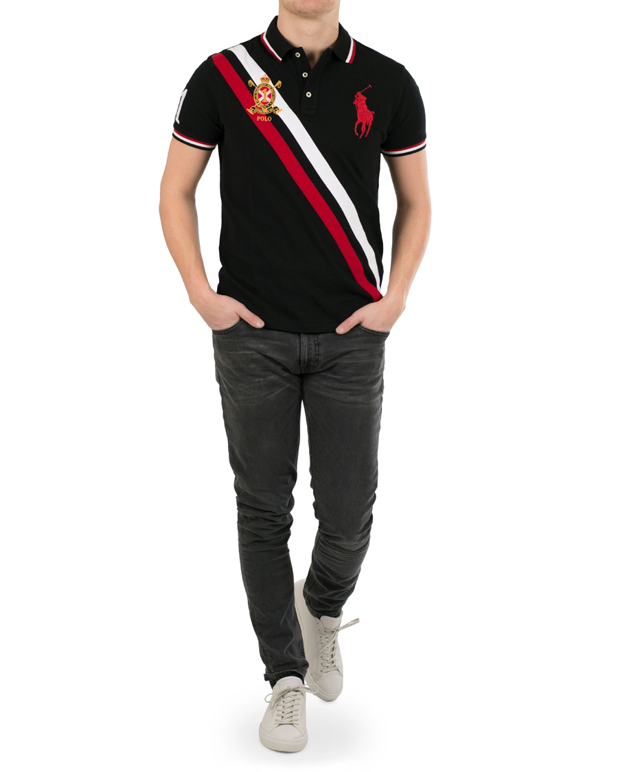 Herr | Pikéer | Polo Ralph Lauren | Custom Fit Diagonal Stripe Big Pony Polo Black/Multi