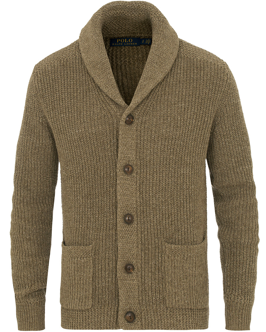 Herr | Tröjor | Polo Ralph Lauren | Cotton Blend Shawl Collar Cardigan Beige Gurkha