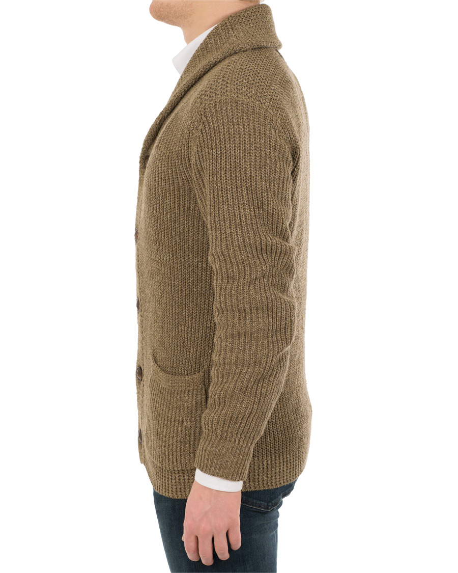 Herr | Tröjor | Polo Ralph Lauren | Cotton Blend Shawl Collar Cardigan Beige Gurkha