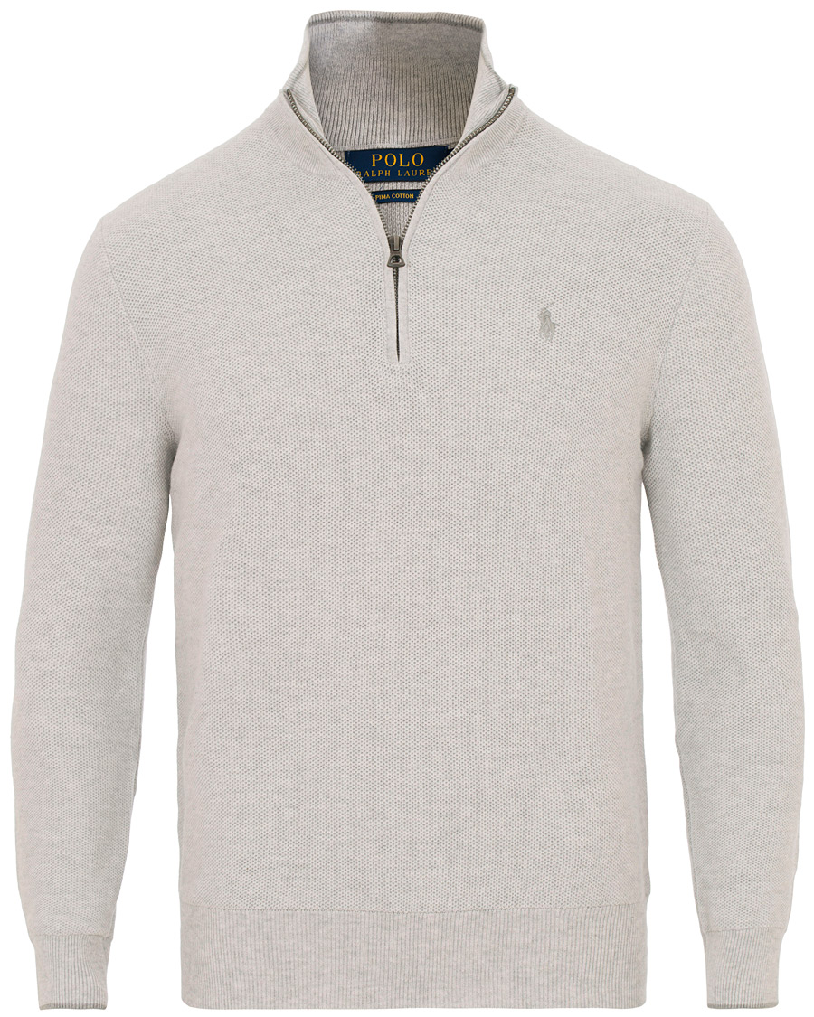 Herr | Tröjor | Polo Ralph Lauren | Texture Half Zip Lawrence Grey Heather