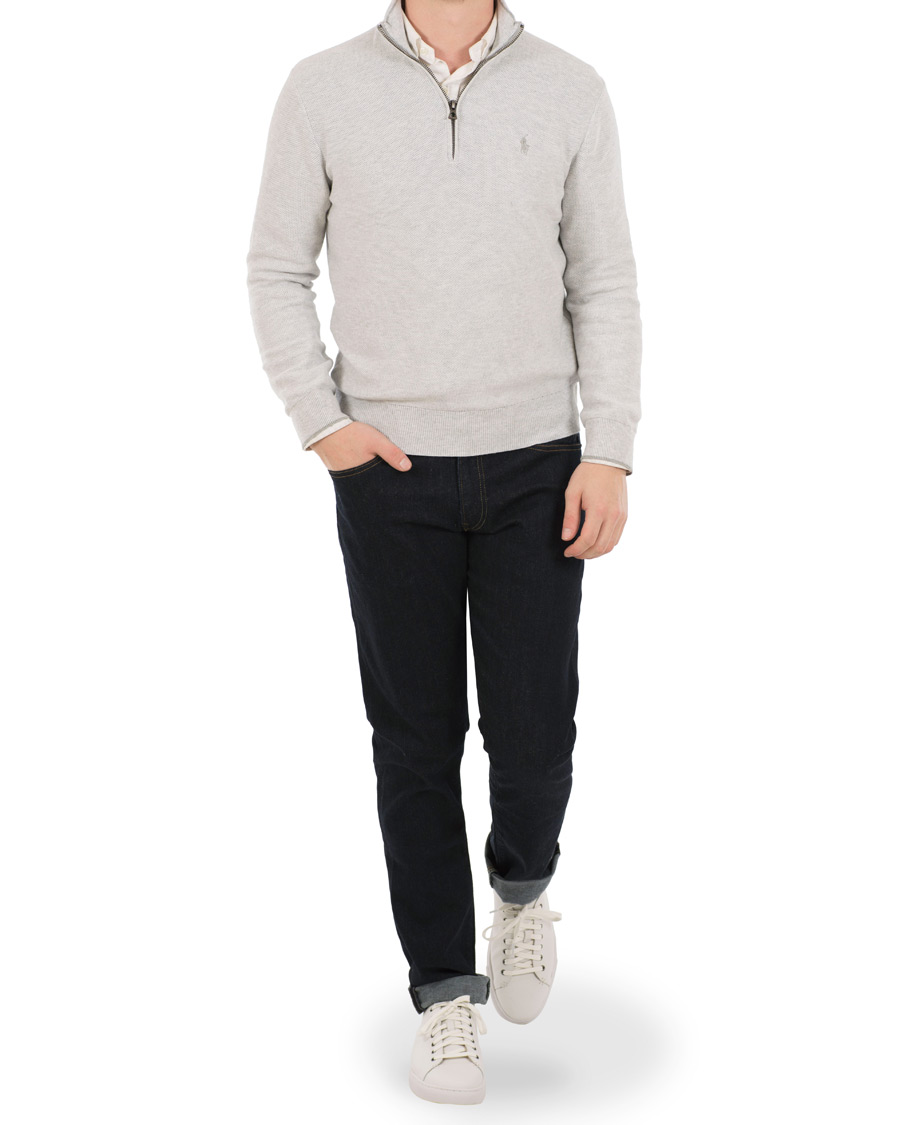 Herr | Tröjor | Polo Ralph Lauren | Texture Half Zip Lawrence Grey Heather