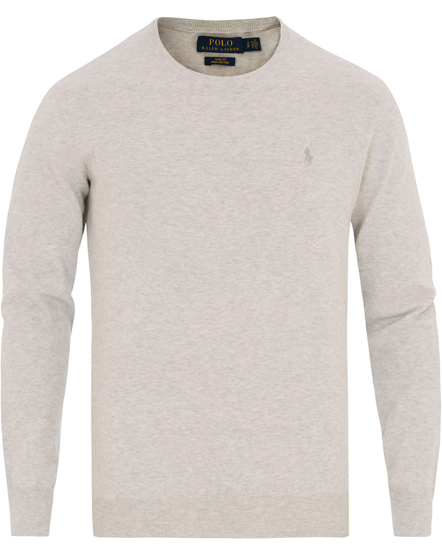 Herr | Tröjor | Polo Ralph Lauren | Pima Cotton Crew Neck Pullover Lawrence Grey Heather