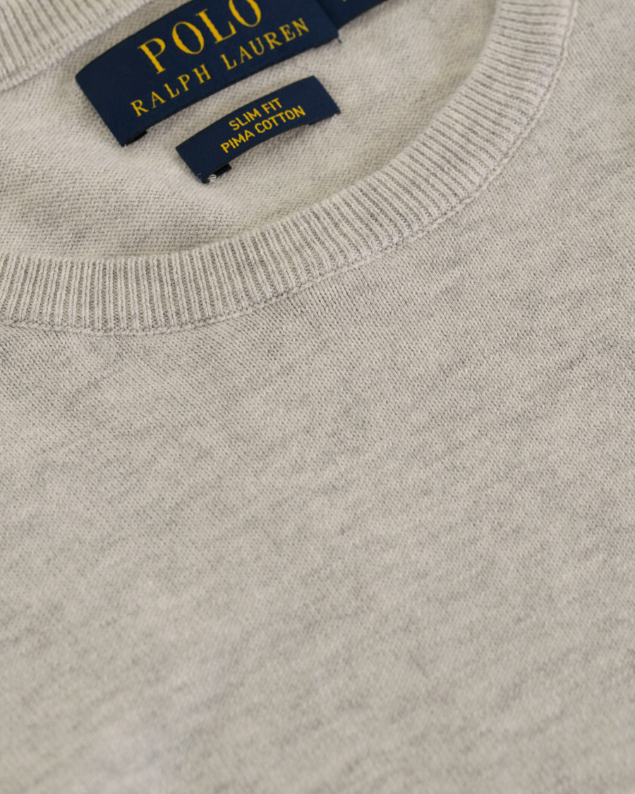 Herr | Tröjor | Polo Ralph Lauren | Pima Cotton Crew Neck Pullover Lawrence Grey Heather