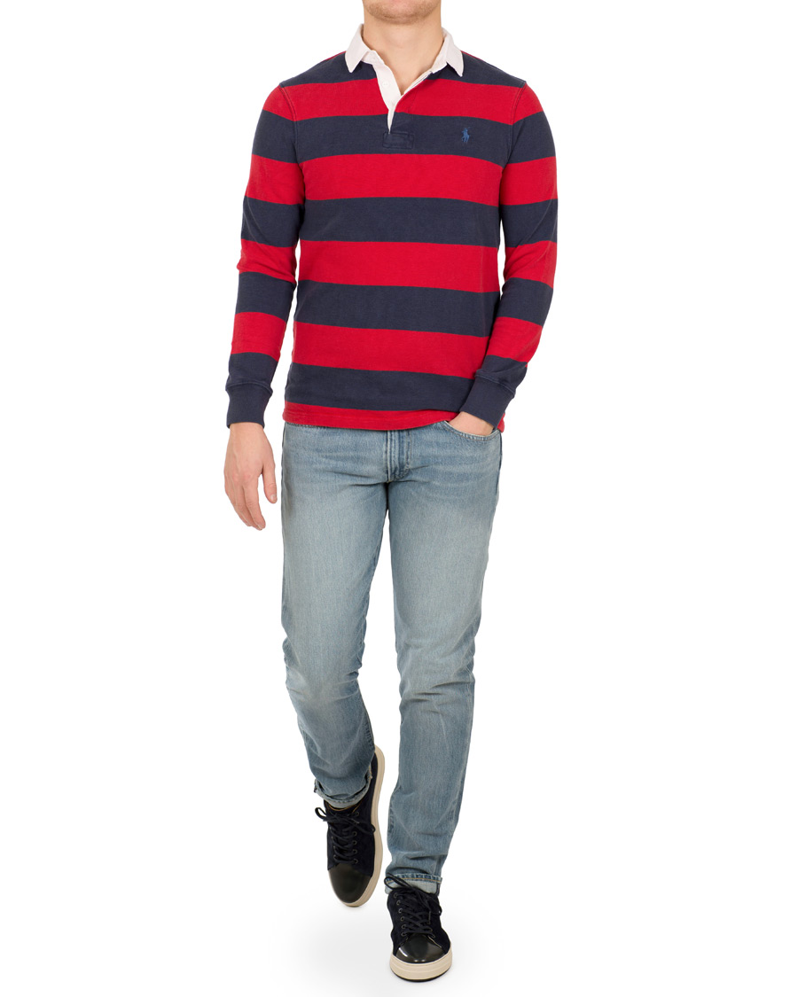 Herr | Tröjor | Polo Ralph Lauren | Stripe Rugby Newport Navy/Ralph Red