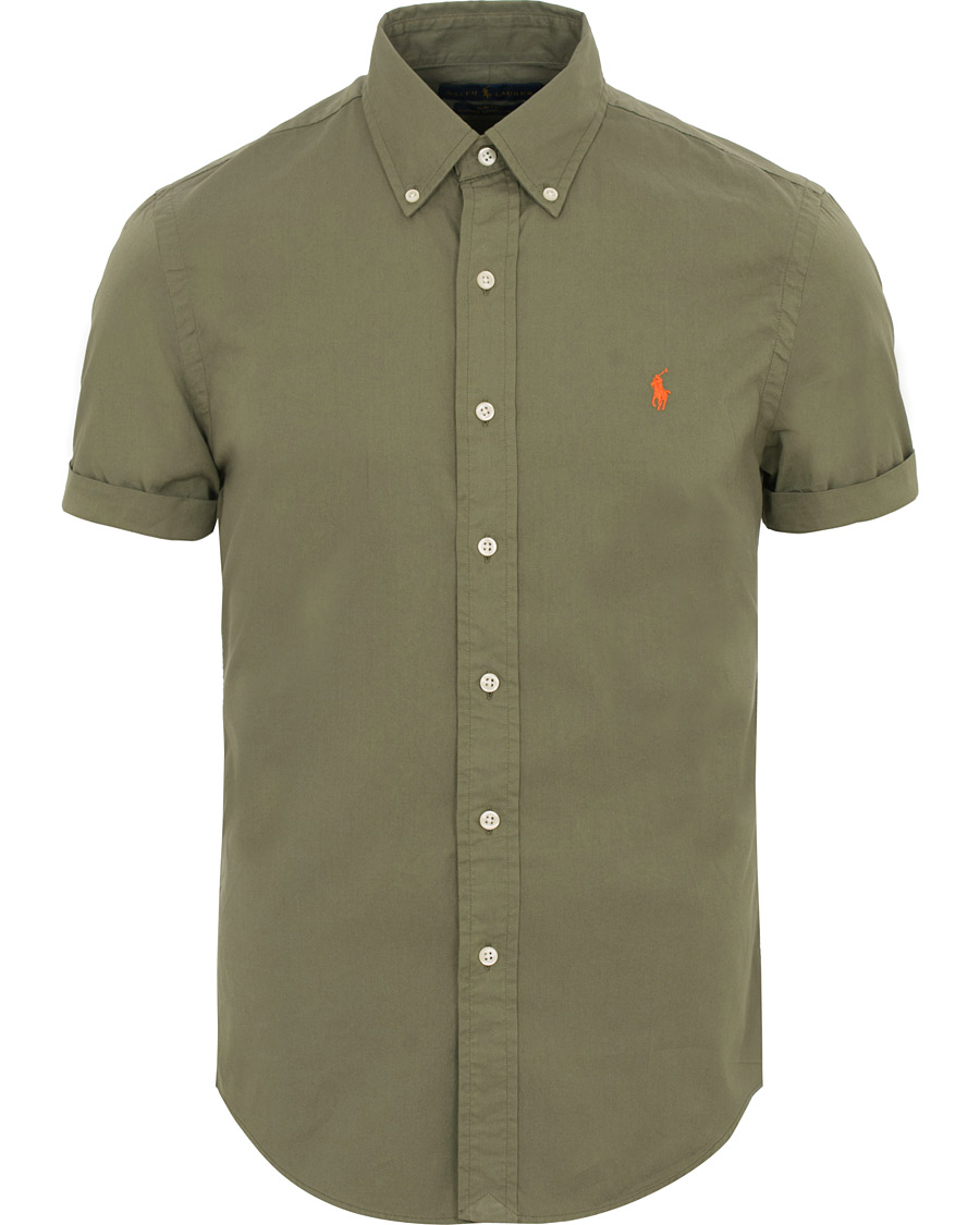 Herr | Skjortor | Polo Ralph Lauren | Slim Fit Button Down Short Sleeve Shirt Mountain Green
