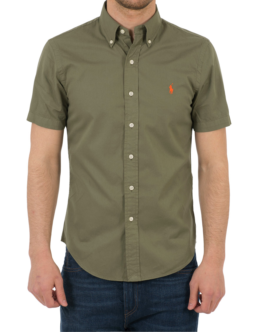 Herr | Skjortor | Polo Ralph Lauren | Slim Fit Button Down Short Sleeve Shirt Mountain Green