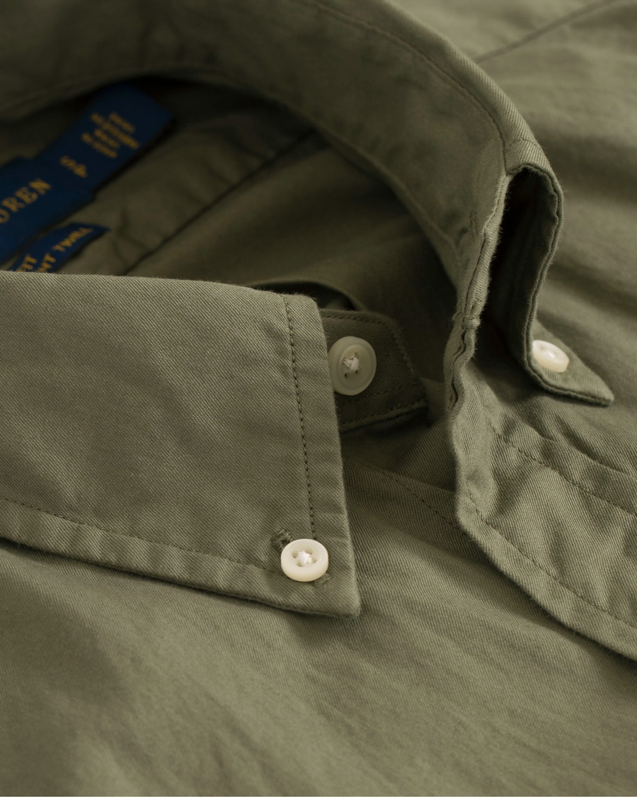 Herr | Skjortor | Polo Ralph Lauren | Slim Fit Button Down Short Sleeve Shirt Mountain Green