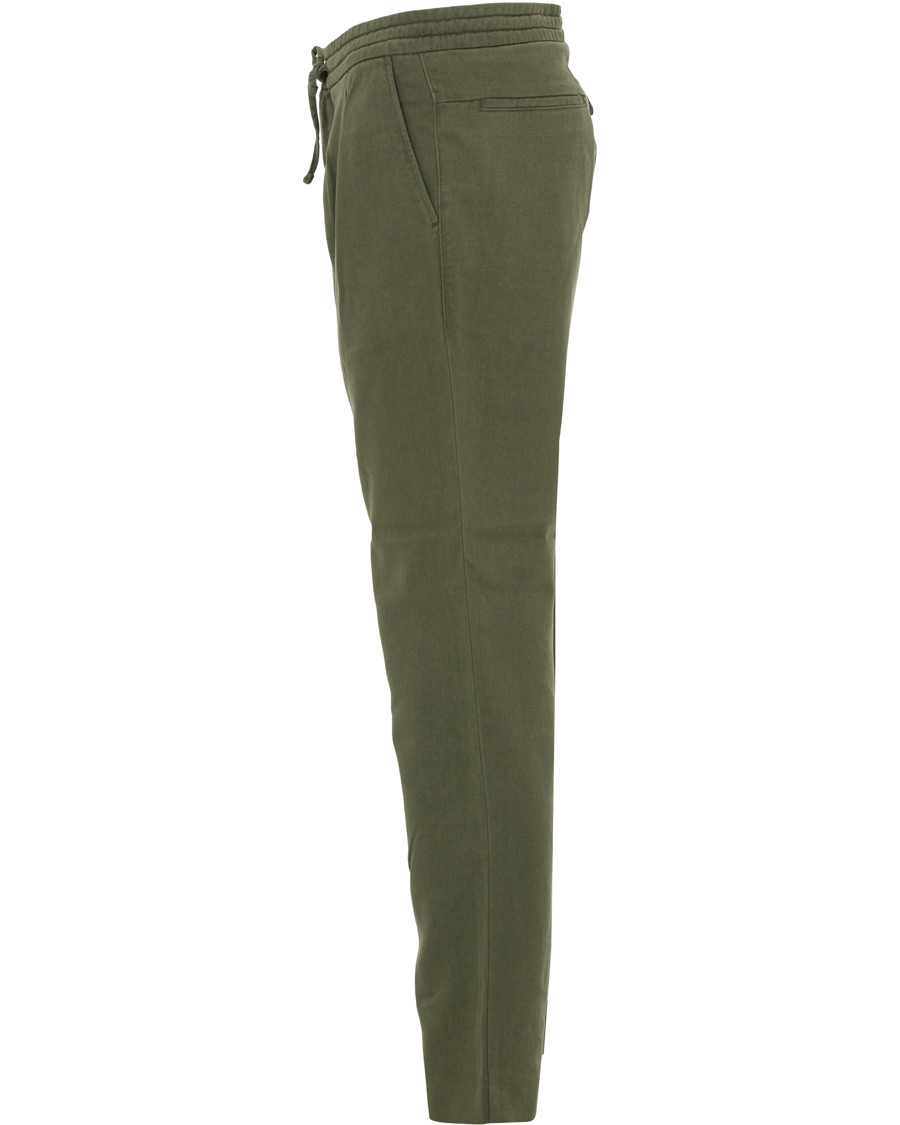 Herr | Byxor | NN07 | Domenico Tencel Pleated Draw String Trousers Moss Green