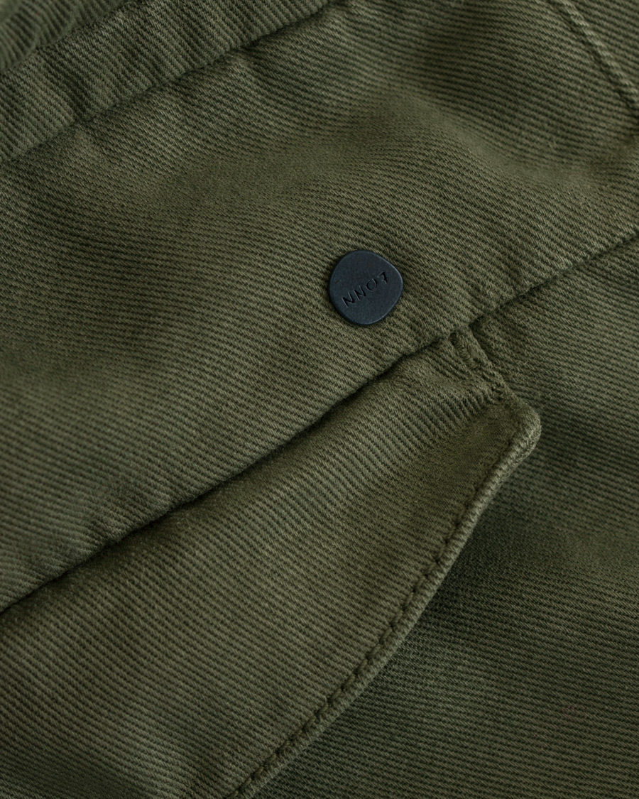 Herr | Byxor | NN07 | Domenico Tencel Pleated Draw String Trousers Moss Green