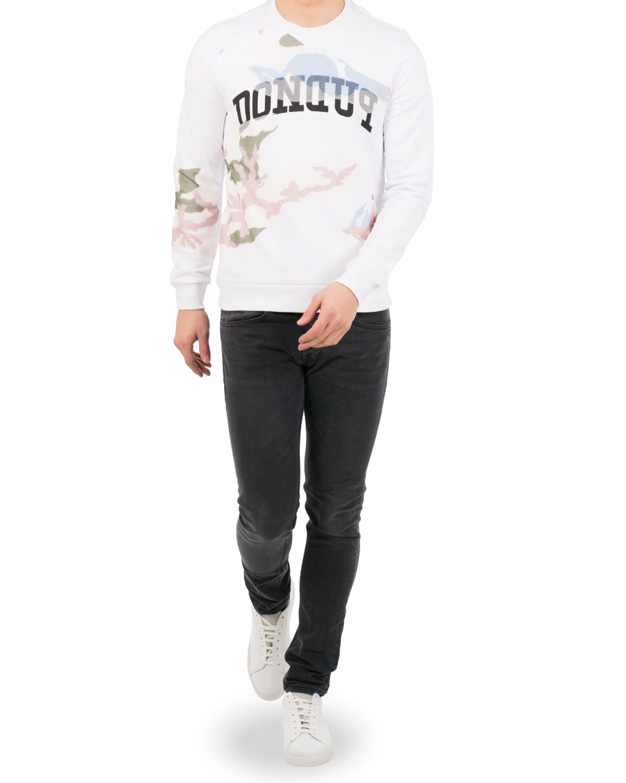 Herr | Tröjor | Dondup | Camo Print Crew Neck Sweatshirt White