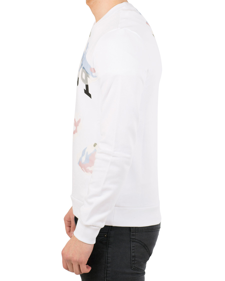 Herr | Tröjor | Dondup | Camo Print Crew Neck Sweatshirt White