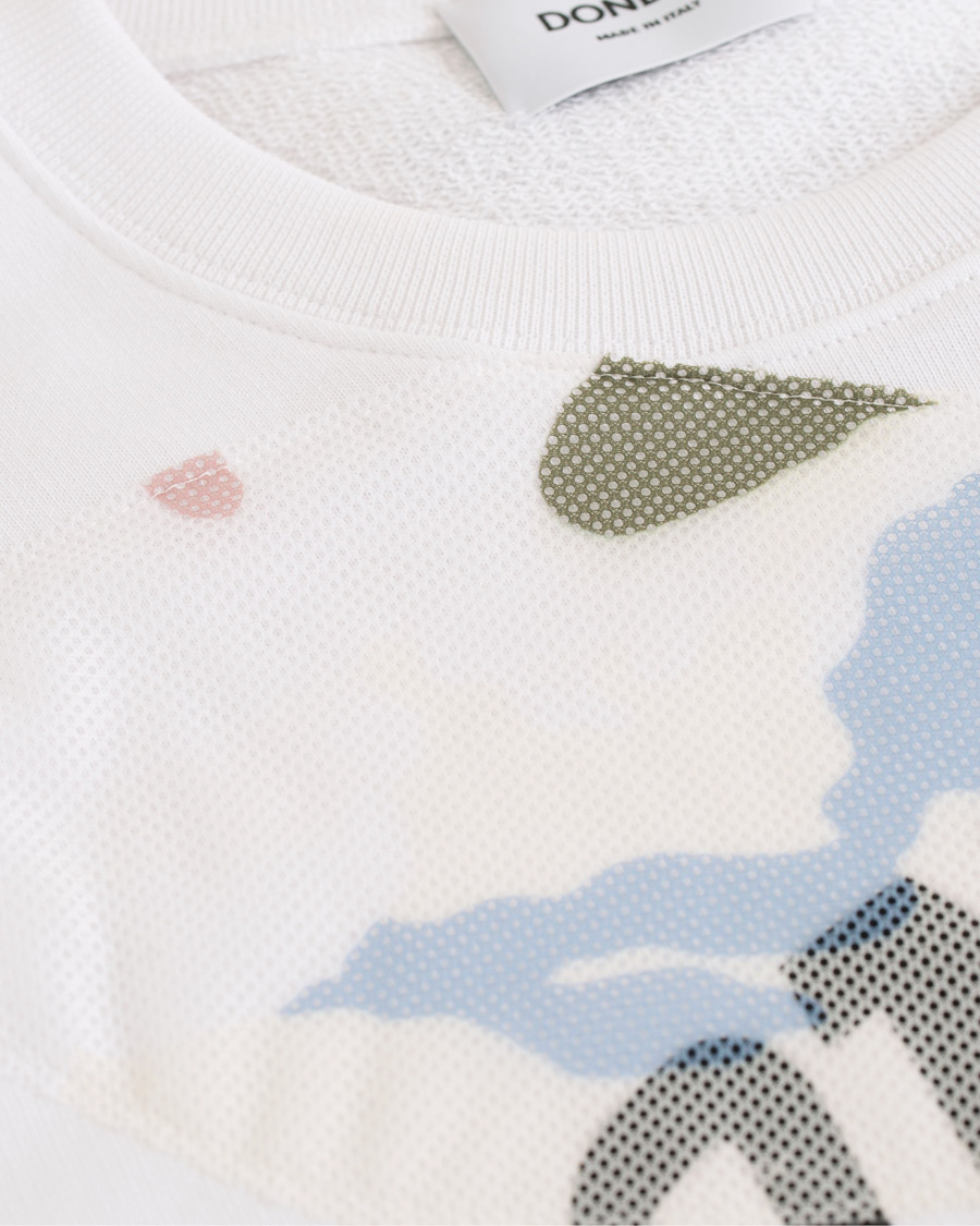 Herr | Tröjor | Dondup | Camo Print Crew Neck Sweatshirt White