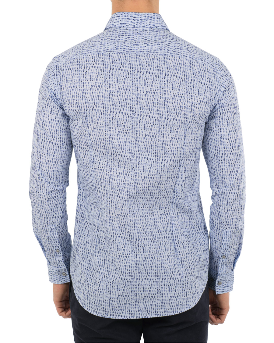 Herr | Skjortor | BOSS BLACK | BOSS Ismo Slim Fit Waterprint Shirt Blue