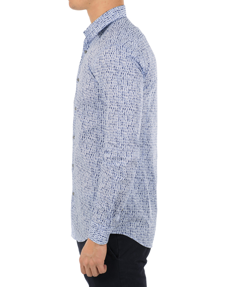 Herr | Skjortor | BOSS BLACK | BOSS Ismo Slim Fit Waterprint Shirt Blue