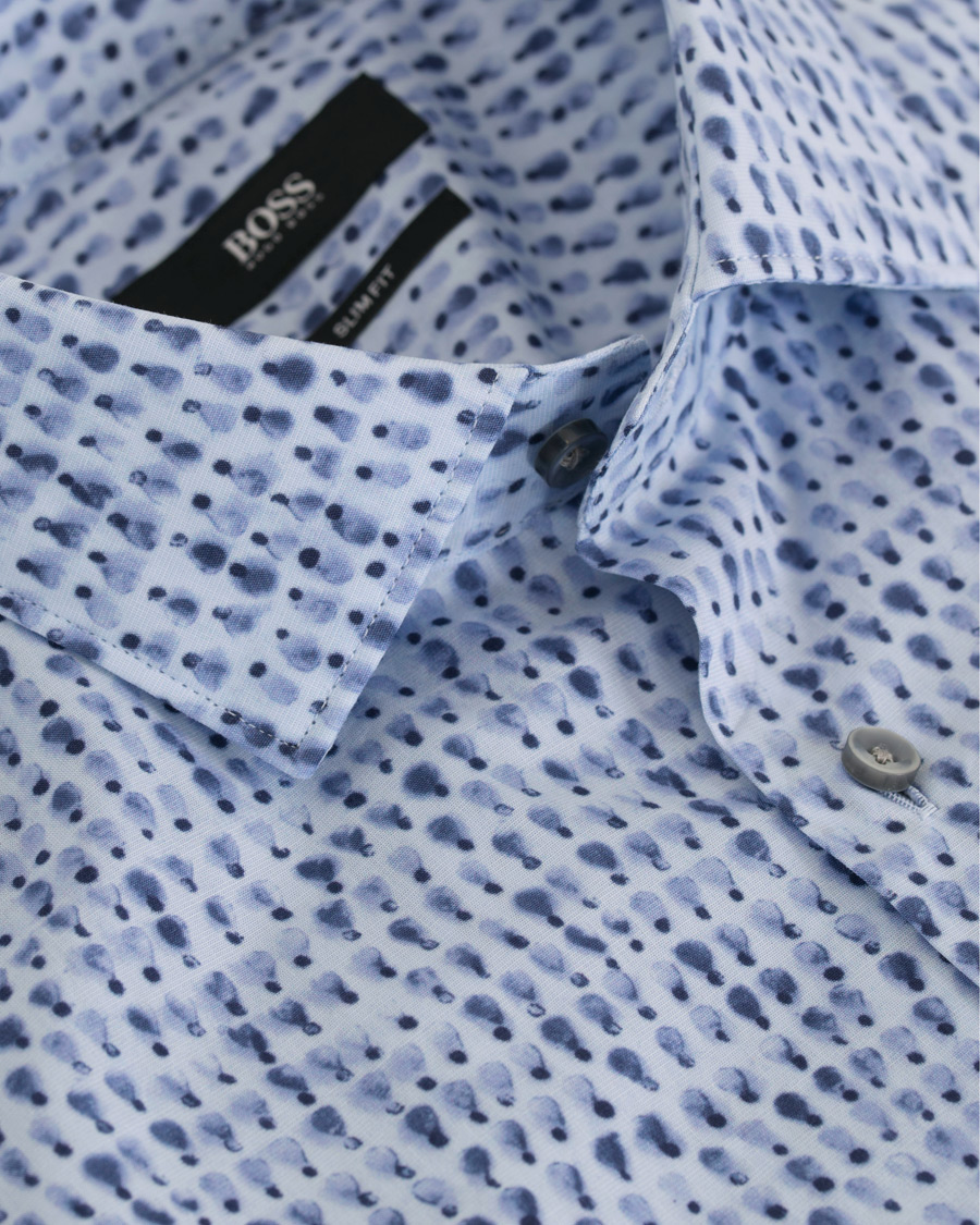 Herr | Skjortor | BOSS BLACK | BOSS Ismo Slim Fit Waterprint Shirt Blue